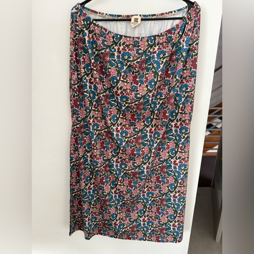 Lucy & Yak Avril Floral Midi Skirt with slits size L